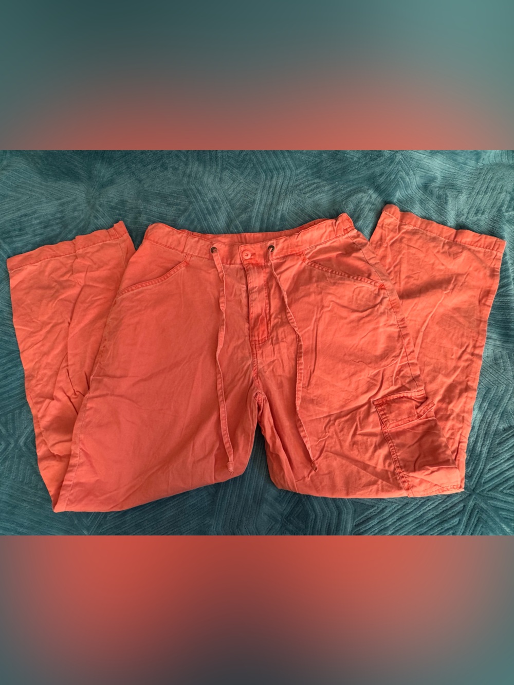 Orange Drawstring pants
